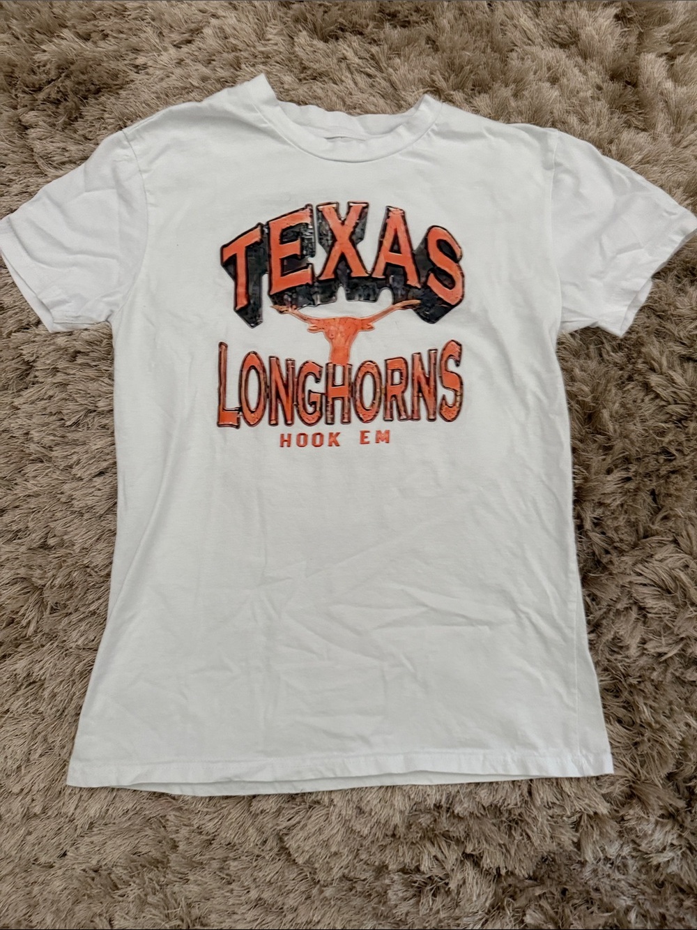 Texas Longhorns White Graphic Tee - Orange Logo